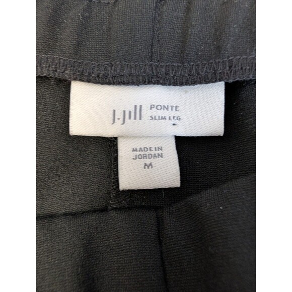 J Jill Women's Pants Ponte Slim Leg Size Medium Black Pull On Stretch Basics - Picture 7 of 11